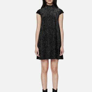 Chelsea & Theodore Black Sparkle Cap Sleeve Dress